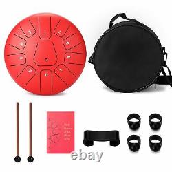 10Inch 11-Tone Steel Tongue Drum Hand Pan With Drumstick Percussion Musical A1
