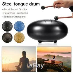 10'' Steel Tongue Drum 11 Notes Handpan Hand Tankdrum+Mallets Sticks