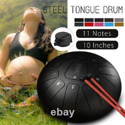 10'' Tank Drum Steel Tongue Drum Handpan Folk Yoga Instrument 11 Scale +