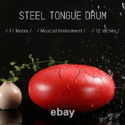 10'' Tank Drum Steel Tongue Drum Handpan Folk Yoga Instrument 11 Scale +