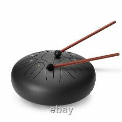 10-inch 8-Tone Steel Tongue Drum Mini Hand Pan with Drumstick Percussion Musical