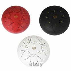 10in 8-Notes Steel Tongue Drum C Key Percussion Instrument Hand Pan White GL