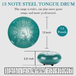 12 Book Mallets Finger Picks Steel Tongue Drum 13 Note Handpan Drum for Adult F