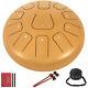 12 Inch 11 Notes Steel Tongue Drum Handpan Hand Drums Tankdrum With Mallets Gold