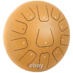 12 Inch 11 Notes Steel Tongue Drum Handpan Hand Drums Tankdrum With Mallets Gold