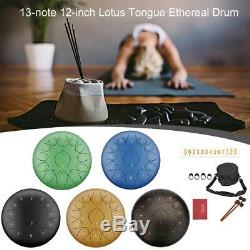 12 Inch 13 Note Stainless Steel Tongue Drum Handpan Mallets Carry Bag Note Stick