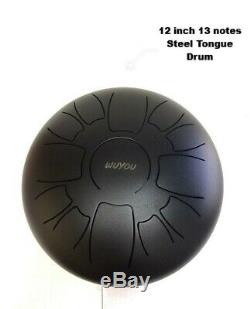 12 Inch 13 Notes Wuyou Steel Tongue Drum Chakra Handpan Black Drum WithTravel Bag