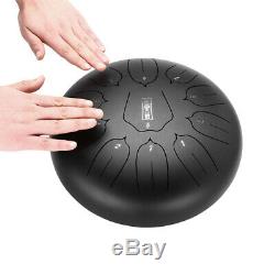 12 Inch Steel Handpan Tongue Drum Instrument 11 Notes Professional Yoga With Bag