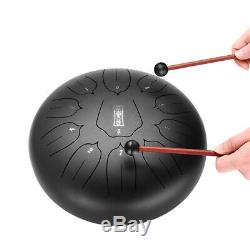 12 Inch Steel Handpan Tongue Drum Instrument 11 Notes Professional Yoga With Bag