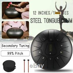 12'' Steel Tongue Drum 11 Notes C Major Scale Handpan Hand Tankdrum+ Bag&Mallets