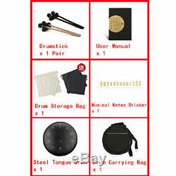12'' Steel Tongue Drum 11 Notes C Major Scale Handpan Hand Tankdrum+ Bag&Mallets