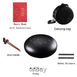 12'' Steel Tongue Drum 11 Notes Hand Pan Folk Percussion Instrument + Padded Bag
