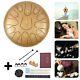 12 Steel Tongue Drum Handpan 13 Notes Gold Meditation with Bag Music Book GB