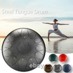 12 Steel Tongue Drum Handpan 13 Notes Percussion Instrument + Drumsticks Y8H2