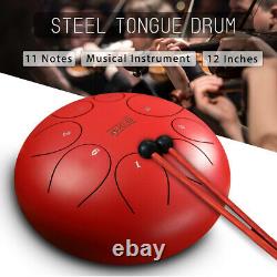 12'' Steel Tongue Drum Handpan C Major 8 Notes Hand Tankdrum With Bag G
