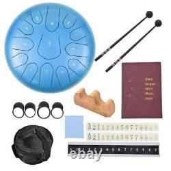12 Steel Tongue Drum Handpan Drum 13 Notes Blue Meditation with Bag Music Book