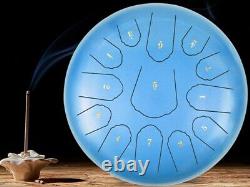 12 Steel Tongue Drum Handpan Drum 13 Notes Blue Meditation with Bag Music Book H6