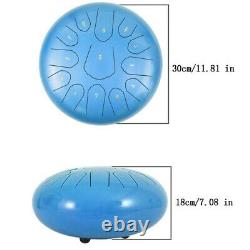 12 Steel Tongue Drum Handpan Drum 13 Notes Meditation with Bag Music Book Blue