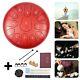 12 Steel Tongue Drum Handpan Drum 13 Notes Meditation with Bag Music Book Red