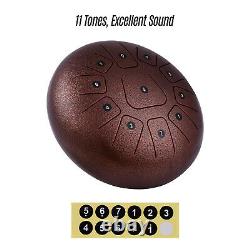 12'' Steel Tongue Drum Handpan Hand Percussion Instrument 11 Tone + Mallet B3Z5