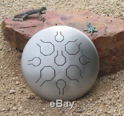 12 Steel Tongue Drum Handpan Stainless Steel Natural by Vibedrums-USA