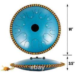 14 INCH 14-TONE STEEL TONGUE DRUM IN C MINOR 36CM HAND PAN Drum TANK WITH TRAVEL