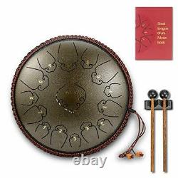 14 Inch 15 Note Steel Tongue Drum Percussion Instrument Lotus Hand Pan Drum w