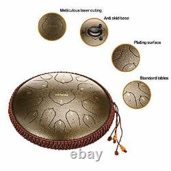 14 Inch 15 Note Steel Tongue Drum Qingshi Percussion Instrument Lotus Hand Pa