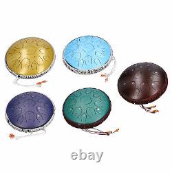 14in 15 Tone D Steel Tongue Drum 35.56cm with Bag Mallets Bracket for Meditation