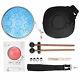 14in 15 Tone D Steel Tongue Drum Hand Pan Percussion Instrument with Bag Mallets