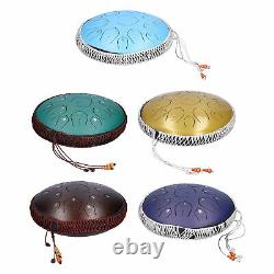 14in 15 Tone D Steel Tongue Drum Hand Pan Percussion Instrument with Bag Mallets