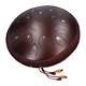 14in 15 Tone D Steel Tongue Drum With Bag Mallets Bracket For Heart Dark Brown