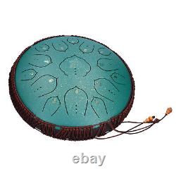 14in 15 Tone D Steel Tongue Drum With Bag Mallets Bracket For Heart Navy Blue