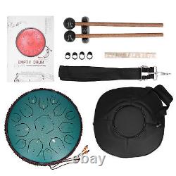 14in 15 Tone D Steel Tongue Drum With Bag Mallets Bracket For Heart Navy Blue