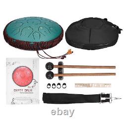 14in 15 Tone D Steel Tongue Drum With Bag Mallets Bracket For Heart Navy Blue