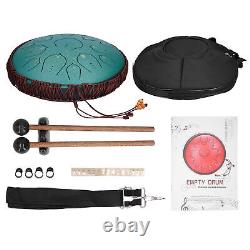 14in 15 Tone D Steel Tongue Drum With Bag Mallets Bracket For Heart Navy Blue