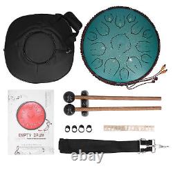 14in 15 Tone D Steel Tongue Drum With Bag Mallets Bracket For Heart Navy Blue