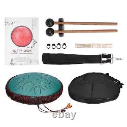 14in 15 Tone D Steel Tongue Drum With Bag Mallets Bracket For Heart Navy Blue