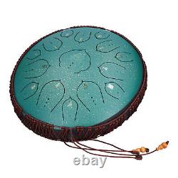 14in 15 Tone D Steel Tongue Drum With Bag Mallets Bracket For Heart Navy Blue