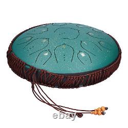 14in 15 Tone D Steel Tongue Drum With Bag Mallets Bracket For Heart Navy Blue