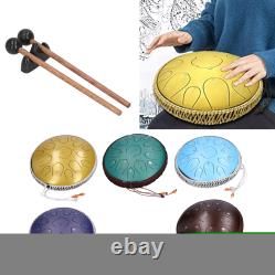 14in 15 Tone D Steel Tongue Drum With Bag Mallets Bracket For Heart Rehabili GF0
