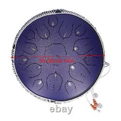 14in 15 Tone D Steel Tongue Drum With Bag Mallets Bracket For Heart Rehabili NDE