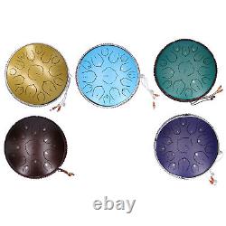 14in 15 Tone D Steel Tongue Drum With Bag Mallets Bracket For Heart Rehabilitat