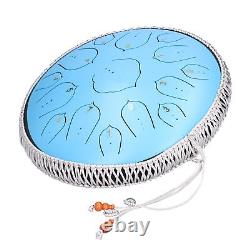 14in 15 Tone D Steel Tongue Drum With Bag Mallets Bracket For Heart Rehabilitat