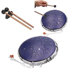 14in 15 Tone D Tongue Drum With Bag Mallets Bracket For AmusementViolet BST