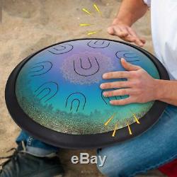 15'' Durable Carbon Steel Tongue Drum Hand Tank Drum UU Handpan With Bag A3-D6