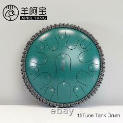 15 Tune Hand Pan Tank Drum Sound 13 Inch Steel Tongue Pad Sticks Carrying Bag