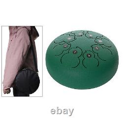 1pc 8 Inch Steel Tongue Drum Hand Pan with Storage Bag Music Book Gift Green