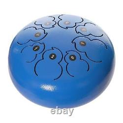 1pc 8 Steel Tongue Drum C Key With Drum Mallets Gift Present Blue