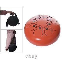 1pc 8 Steel Tongue Drum Handpan and Travel Bag Cleaning Cloth Gift Orange